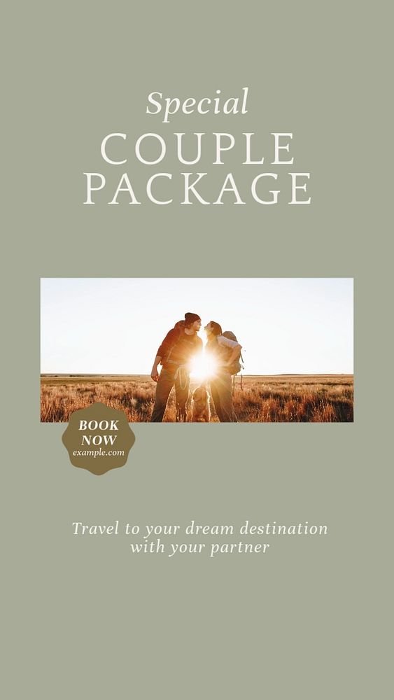 Special couples package Instagram story template, editable social media design