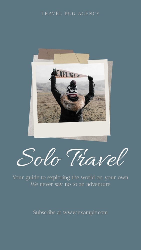 Solo travel Instagram story template, editable social media design