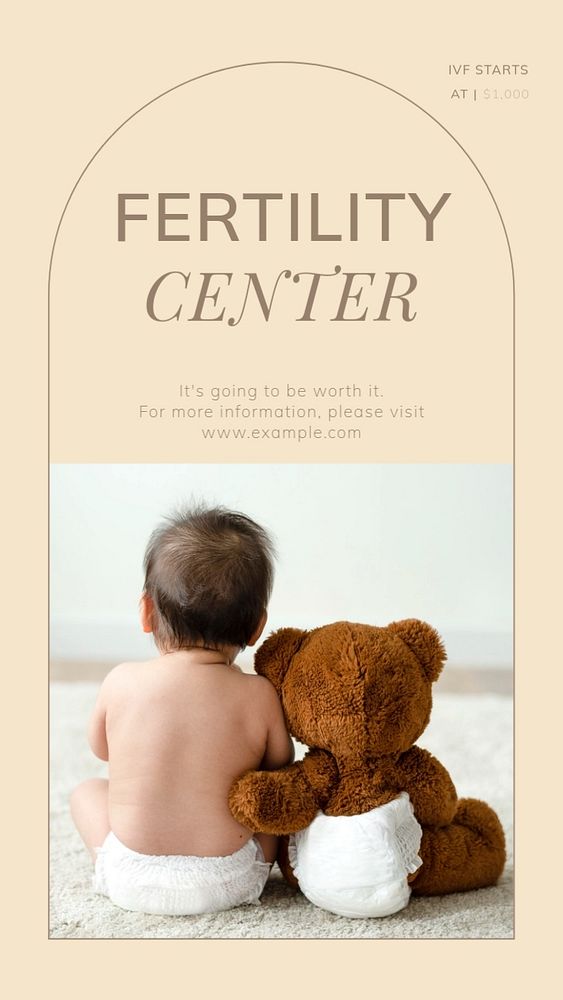 Fertility center Instagram story template, editable social media design