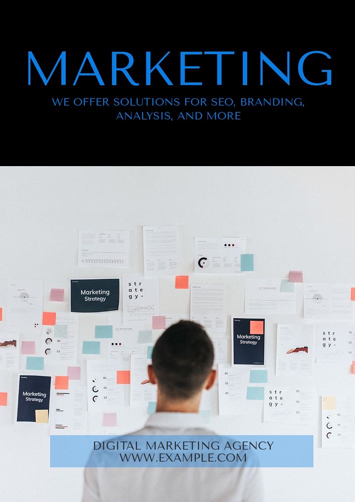 Marketing poster template, customizable design