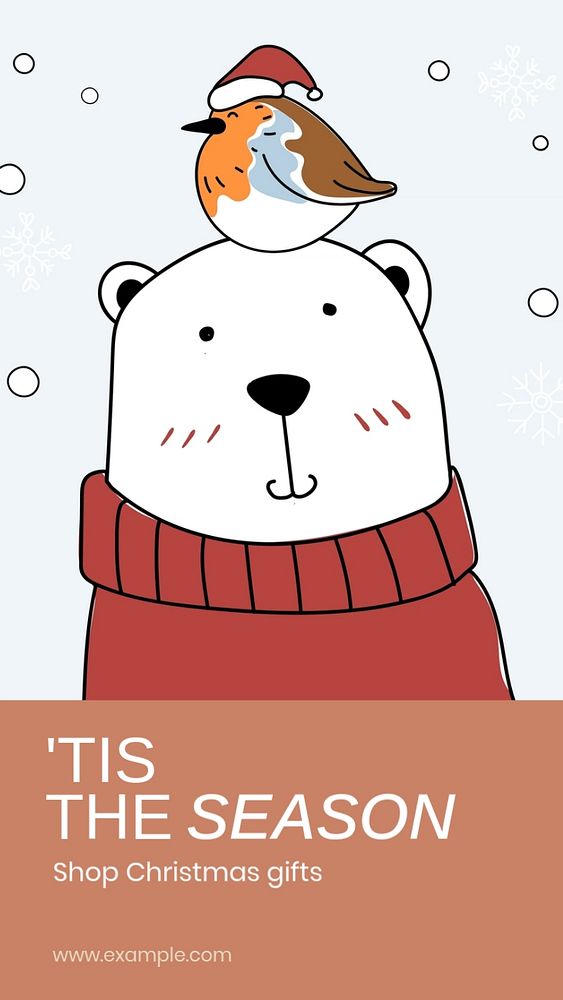 Tis the season Instagram story template, editable social media design