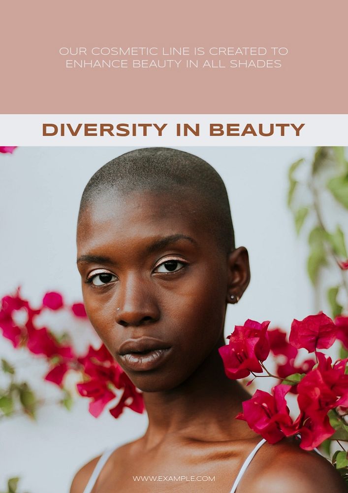 Diversity in beauty poster template, customizable ad