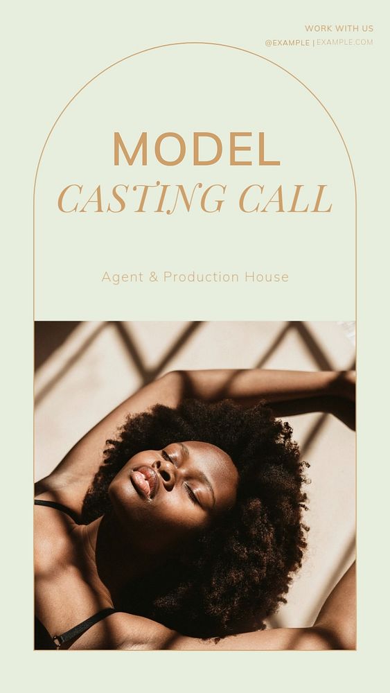 Model casting call Instagram story template, editable social media design