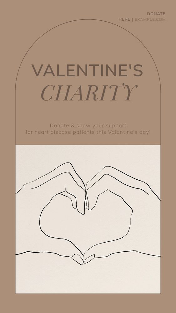 Valentine's charity Instagram story template, editable social media design