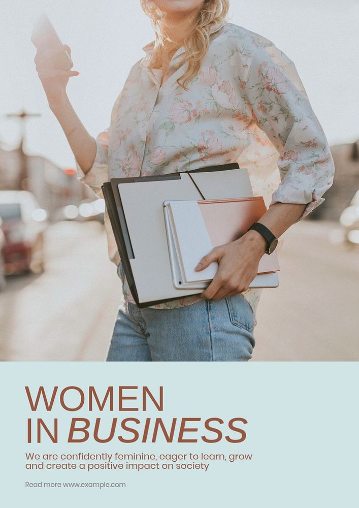 Business women meeting poster template, customizable ad