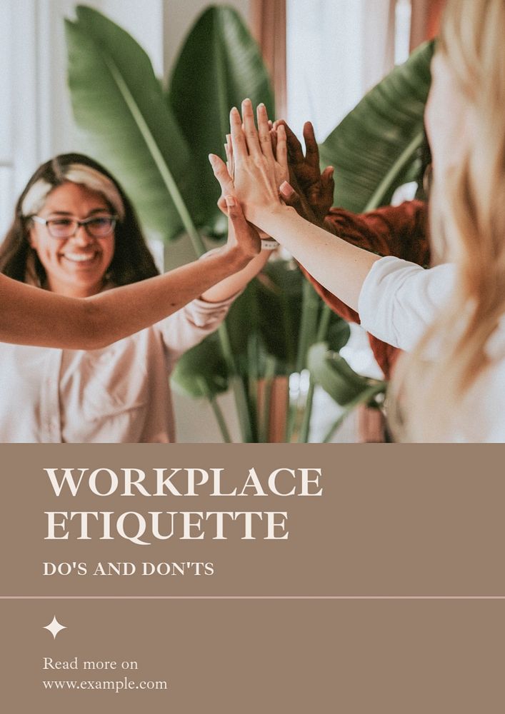 Workplace etiquette poster template, customizable ad