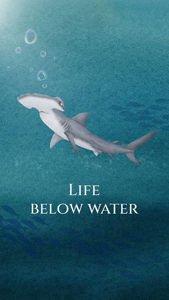 Life below water Instagram story template, editable aesthetic paint remix 