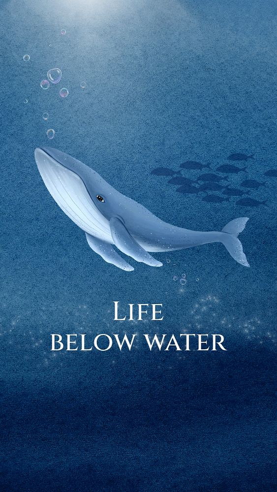 Life below water Instagram story template, editable aesthetic paint remix 