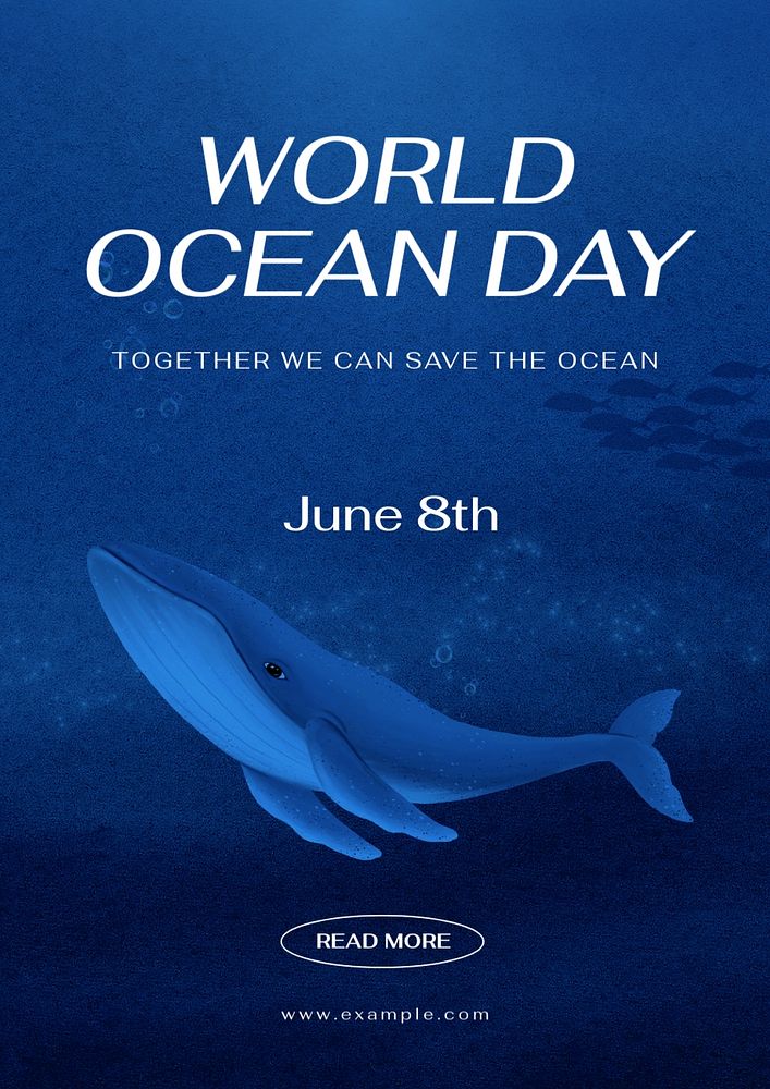 World Ocean Day poster template, customizable aesthetic paint remix 