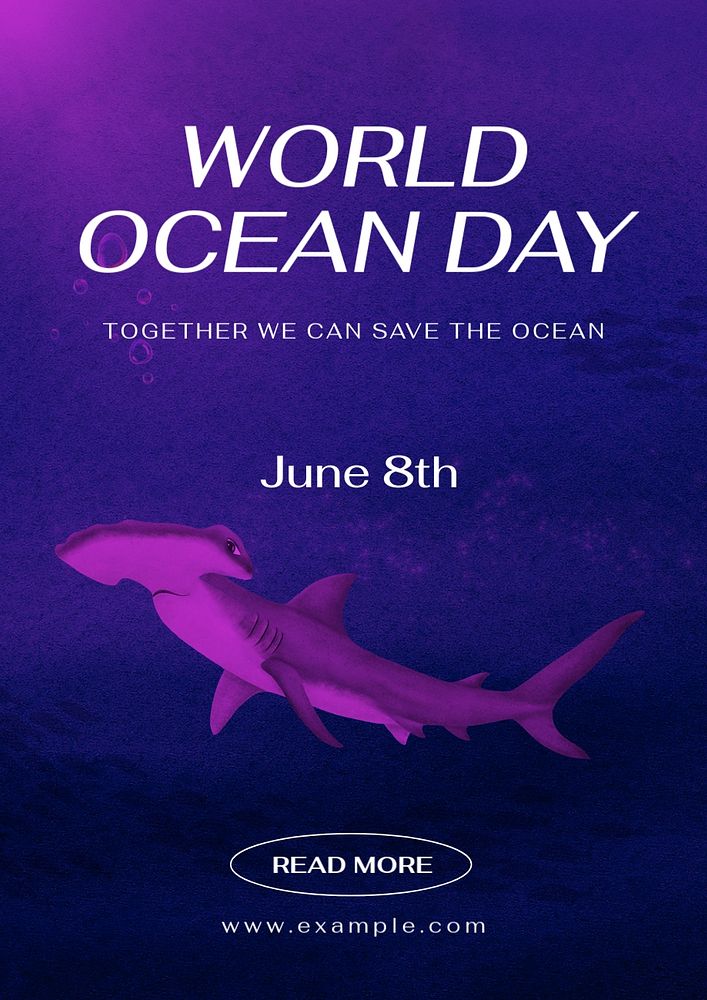 World Ocean Day poster template, customizable aesthetic paint remix 