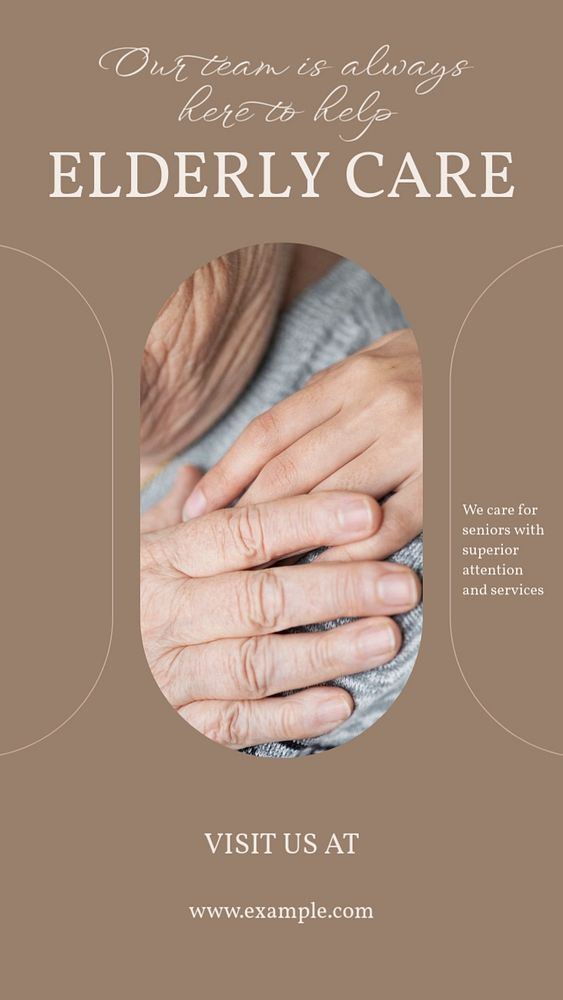 Elderly care Instagram story template, editable social media design