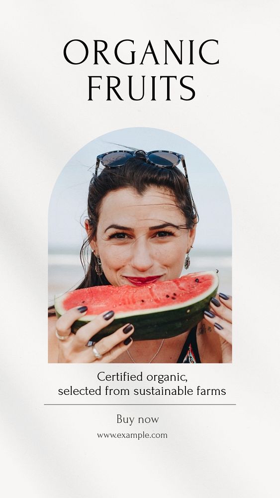 Organic fruits Instagram story template, editable social media design