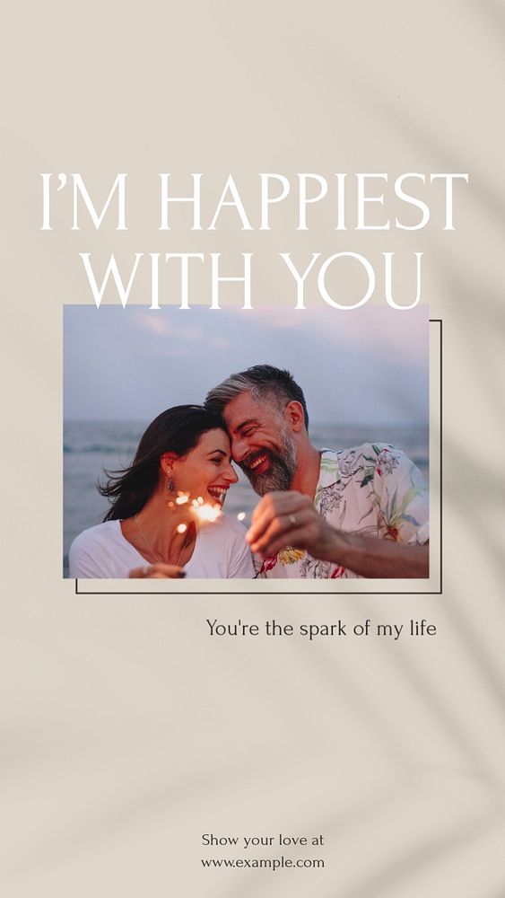 Happy couple Instagram story template, editable social media design