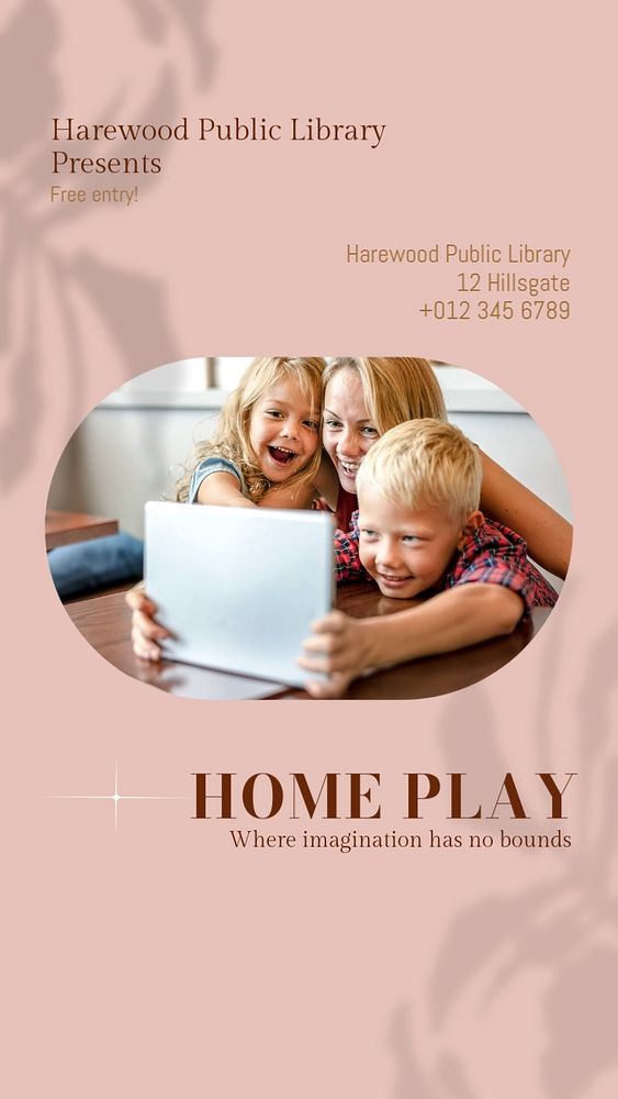 Home play Instagram story template, editable social media design