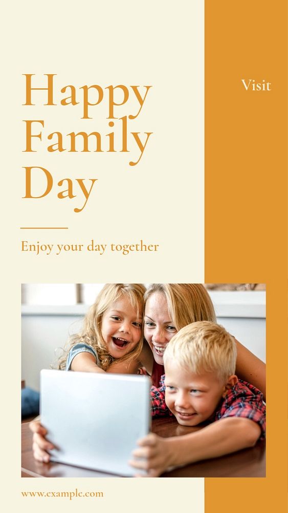 Happy family day Instagram story template, editable social media design