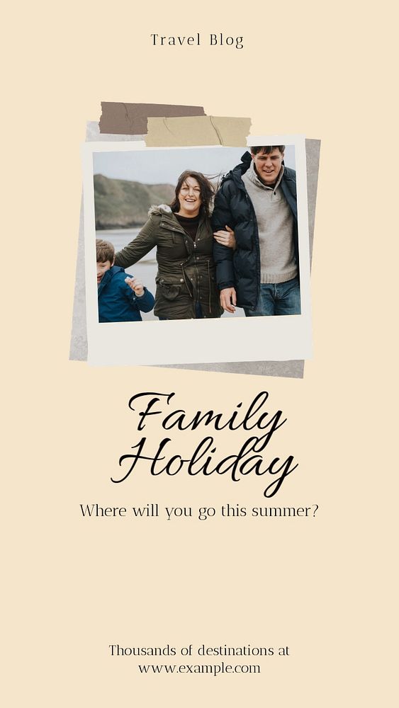 Family holiday Instagram story template, editable social media design