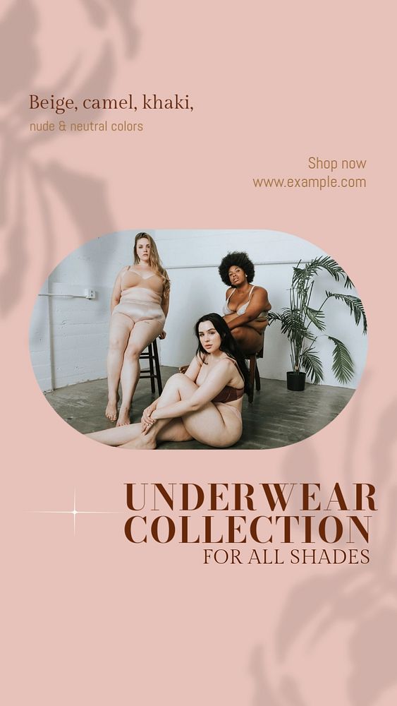 Underwear collection Instagram story template, editable social media design