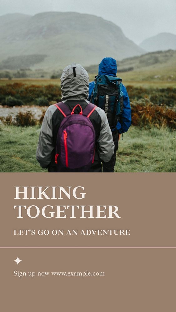 Hiking club Instagram story template, editable social media design