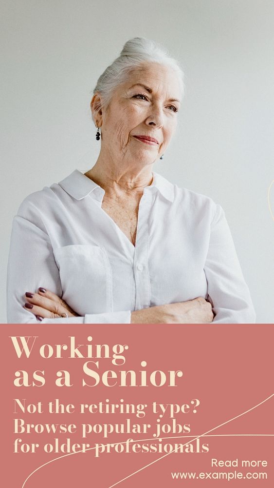 Older people jobs Instagram story template, editable social media design