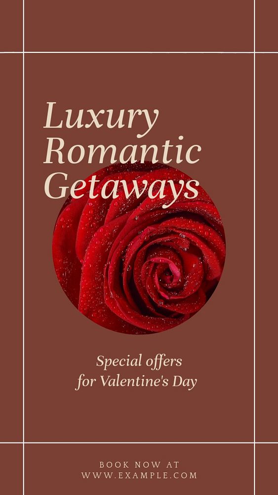 Luxury romantic getaway Instagram story template, editable social media design