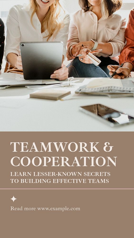 Teamwork & cooperation Instagram story template, editable social media design