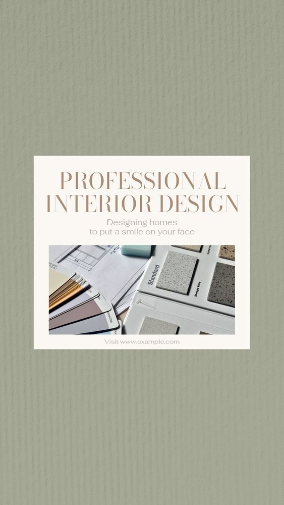 Professional interior design Instagram story template, editable social media design