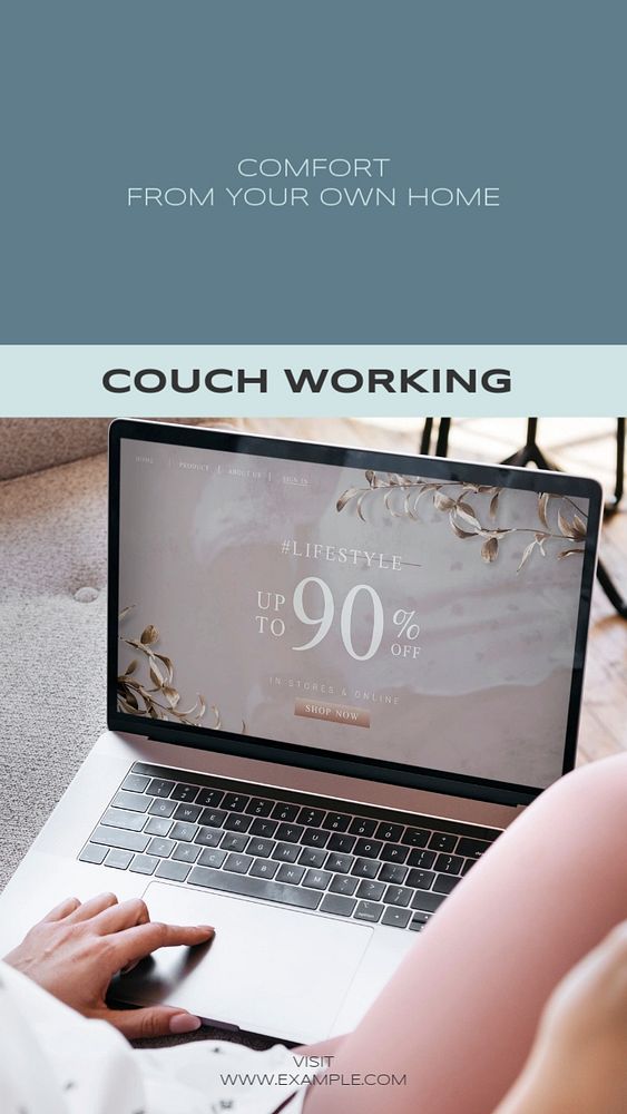 Work from home Instagram story template, editable social media design