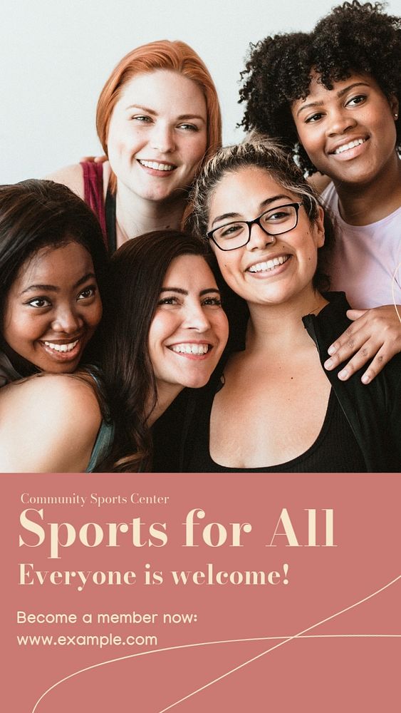 Sports & diversity Instagram story template, editable social media design