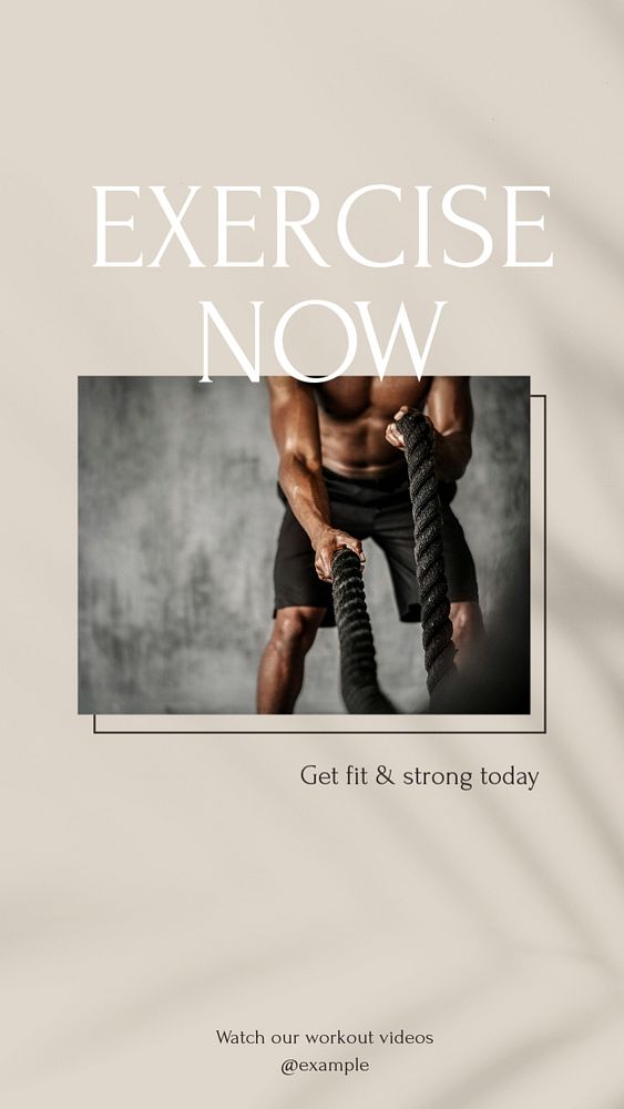 Exercise now Instagram story template, editable social media design