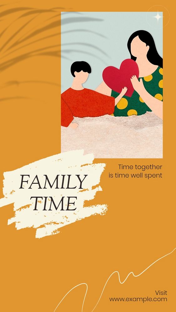 Family time Instagram story template, editable social media design