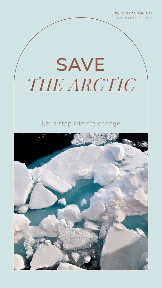 Save Arctic Instagram story template, editable social media design