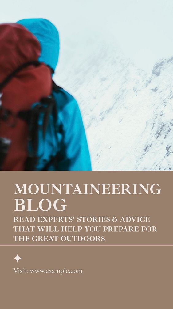 Mountaineering blog Instagram story template, editable social media design