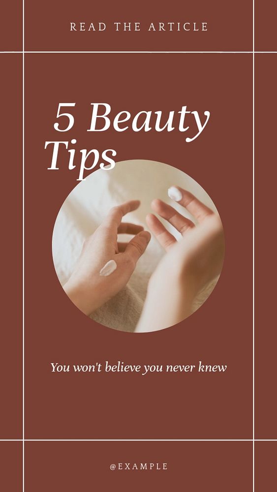 Beauty tips Instagram story template, editable social media design