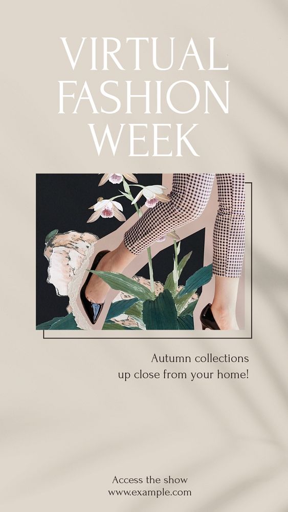 Virtual fashion week Instagram story template, editable social media design