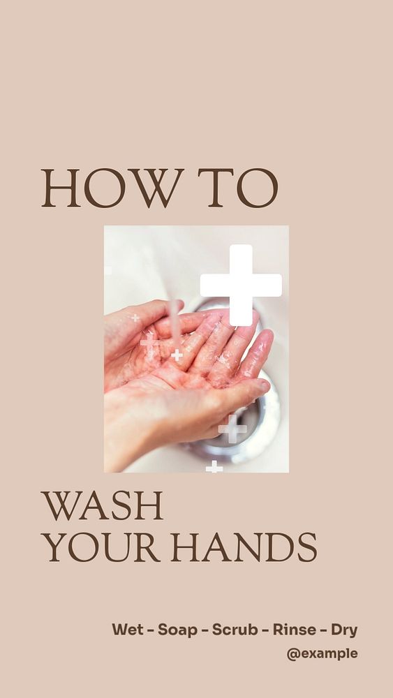 How to wash hands Instagram story template, editable social media design