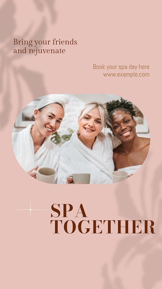 Spa package Instagram story template, editable social media design