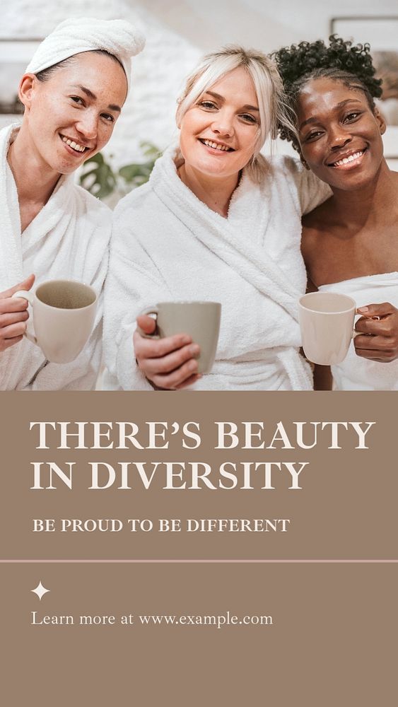 Diversity & beauty Instagram story template, editable social media design