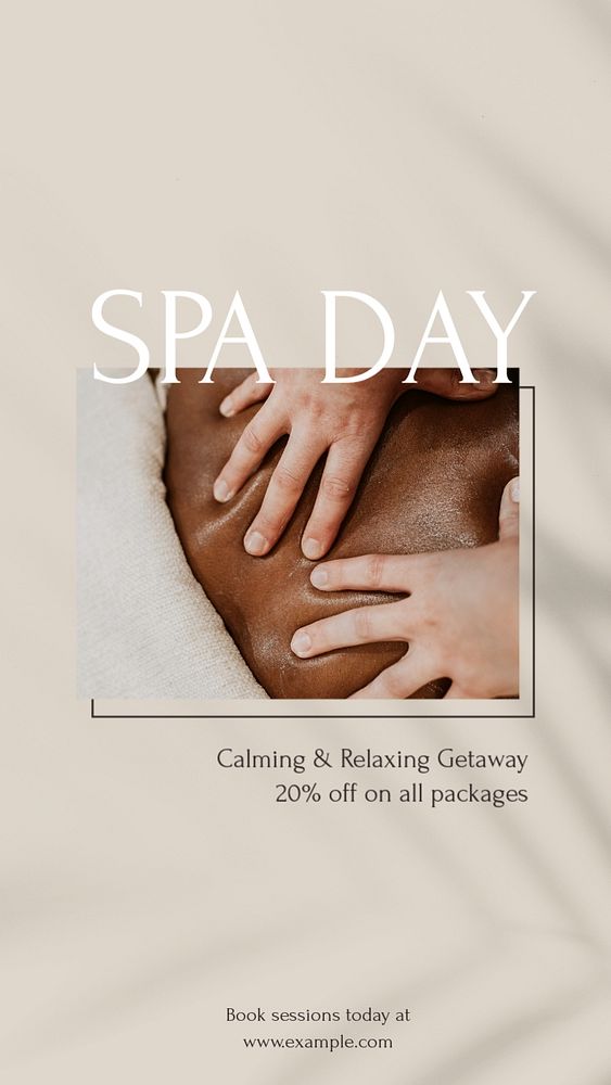 Spa day Instagram story template, editable social media design