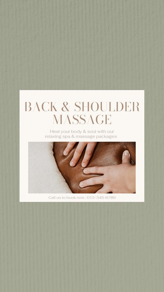 Back & shoulder massage Instagram story template, editable social media design