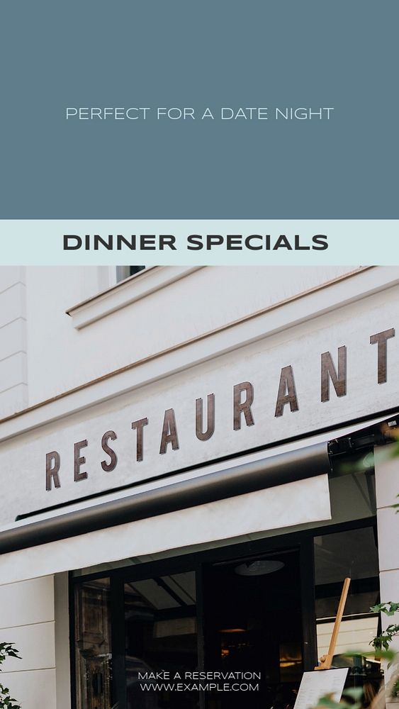 Dinner specials Instagram story template, editable social media design