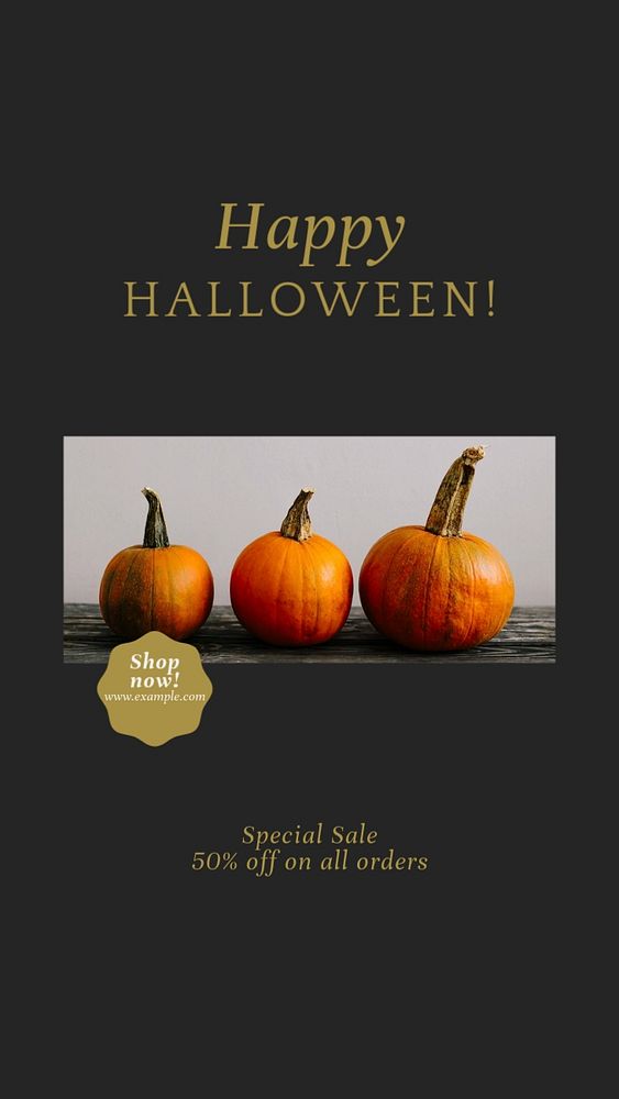 Halloween sale Instagram story template, editable social media design