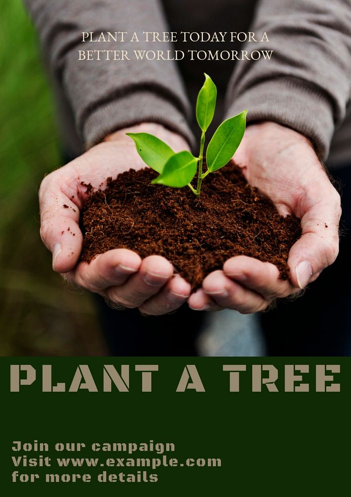 Plant a tree poster template, customizable design & text