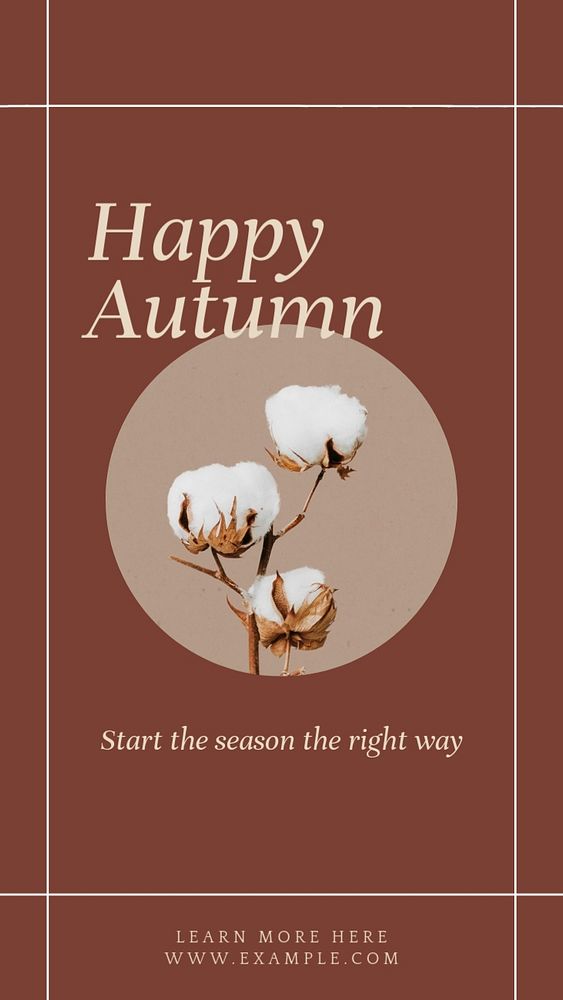 Happy autumn Instagram story template, editable social media design