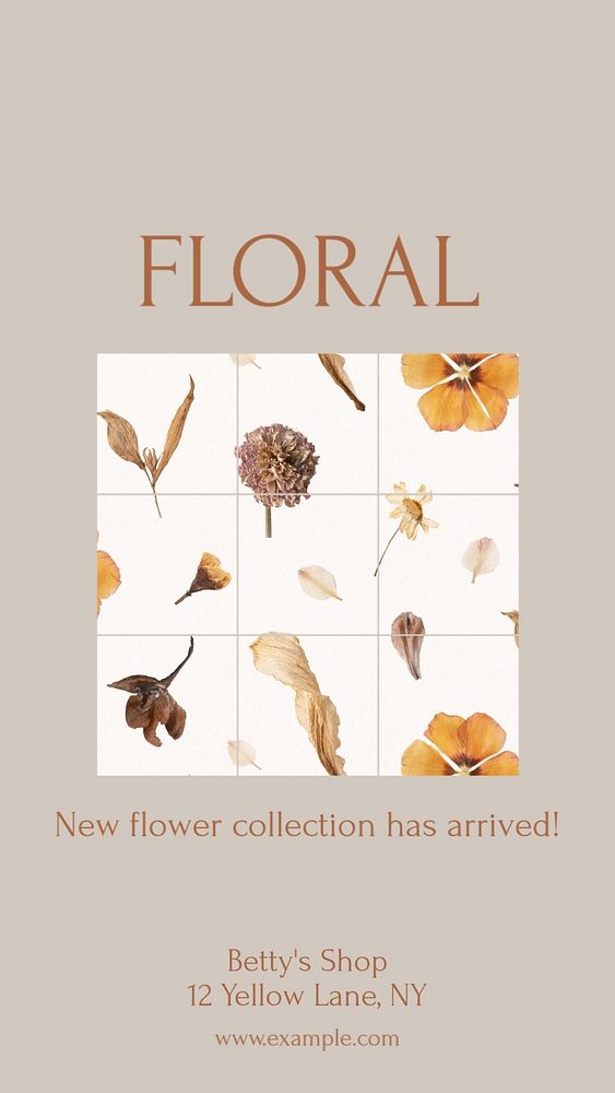 Flower collection Instagram story template, editable social media design