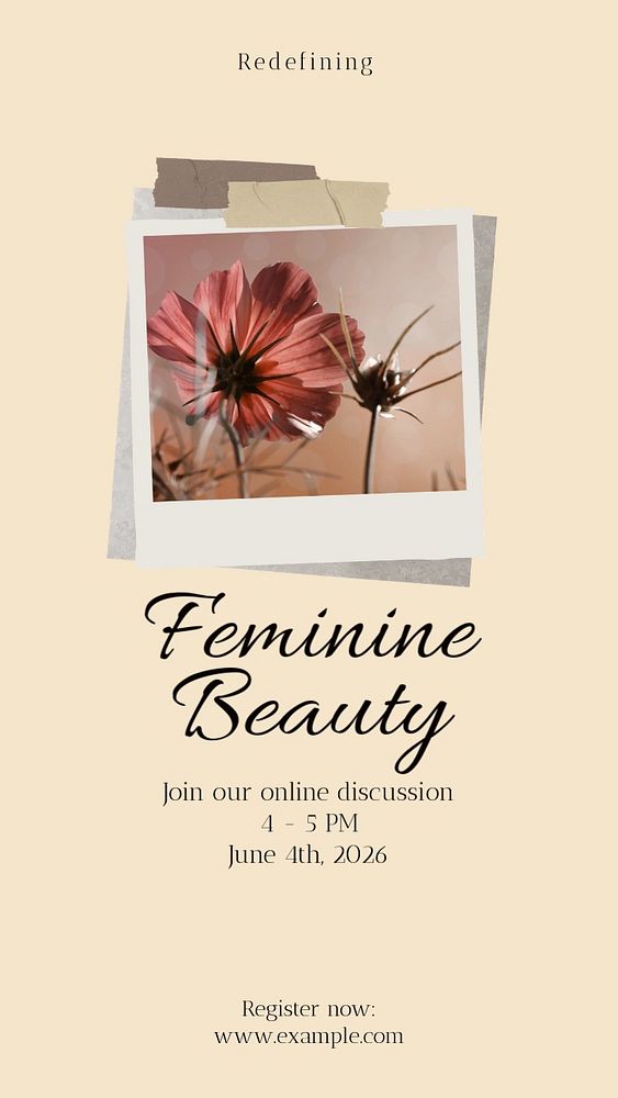 Female beauty webinar Instagram story template, editable social media design