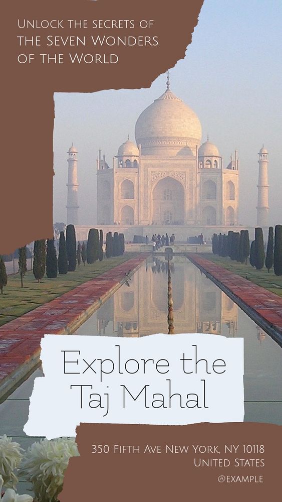 Taj Mahal, India Instagram story template, editable social media design