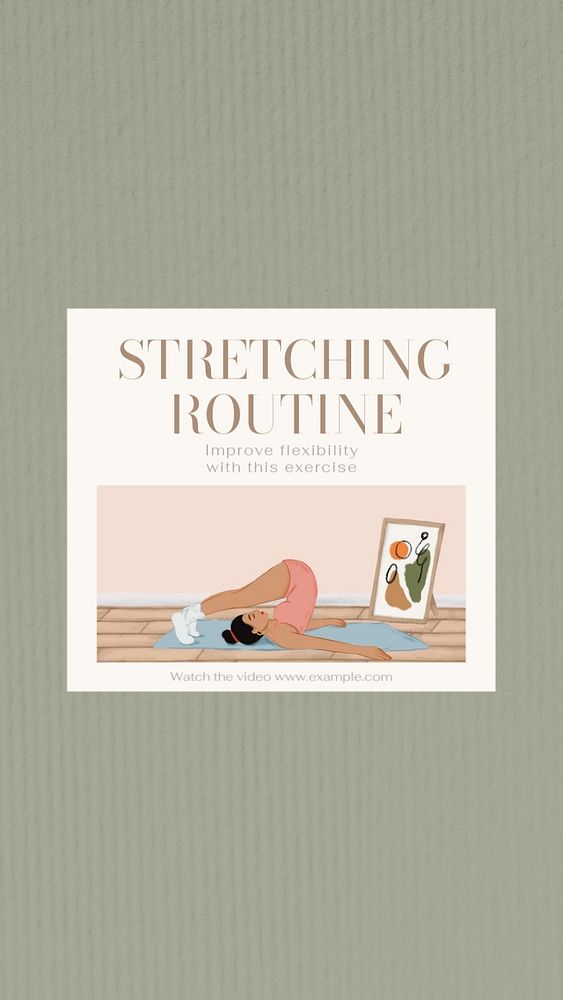 Stretching routine Instagram story template, editable social media design