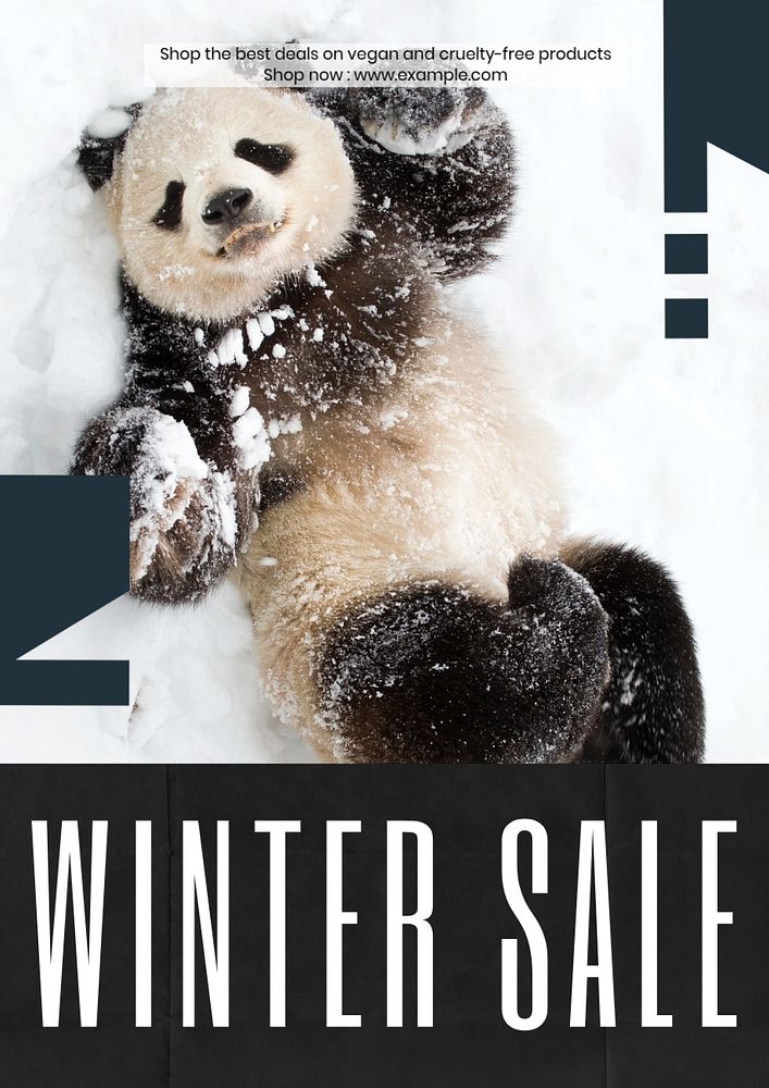 Winter sale poster template, customizable design & text