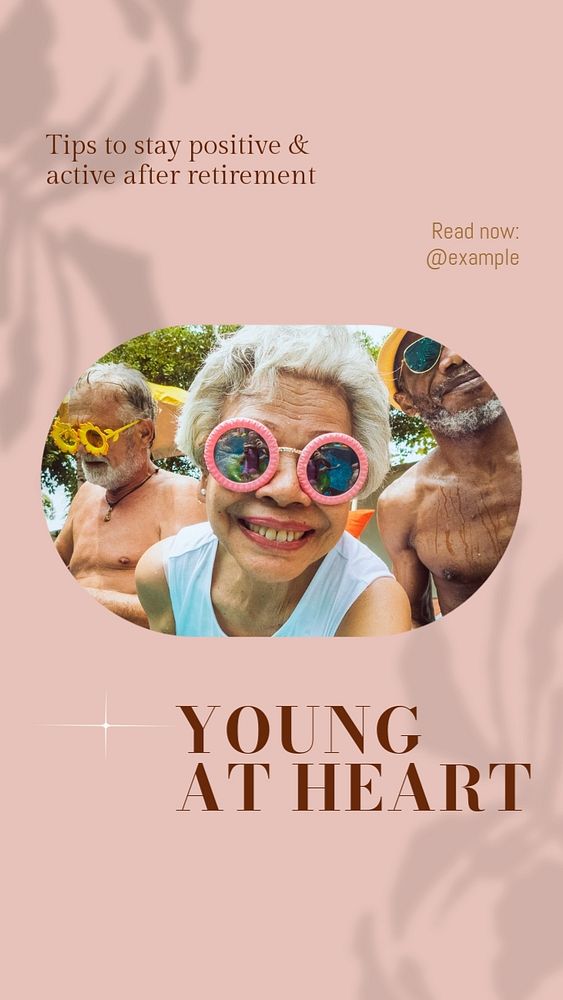 Young at heart Instagram story template, editable social media design