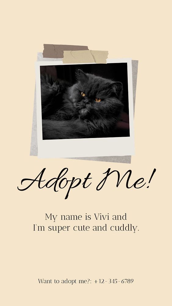 Pet adoption Instagram story template, editable social media design